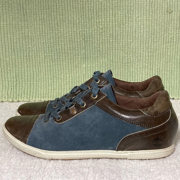 Timberland Earthkeepers Womens Blue/Brown Leather Lace Up Casual Shoes SZ US 8W - Picture 2 of 11